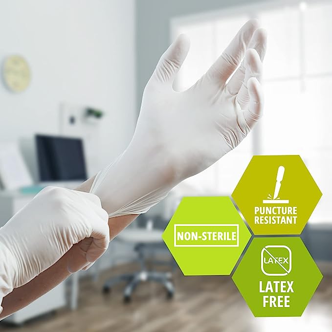 Med PRIDE Medical Exam Latex Gloves 5 mil Thick, Small Case of 1000 Powder-Free