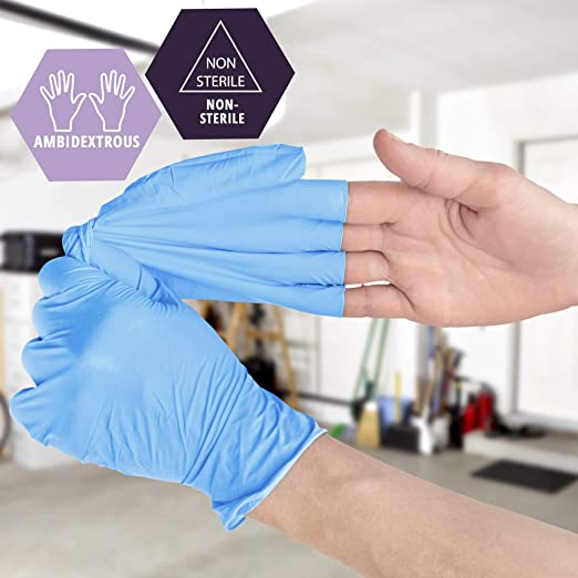 Med-Pride NitriPride Nitrile-Vinyl Blend Exam Gloves, Large 1000 Protective Gloves for Medical Use