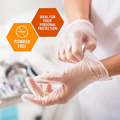 Med-Pride Vinyl Gloves| 4.3 mil Thick, Powder-Free, Non-Sterile, Heavy Duty Disposable Gloves